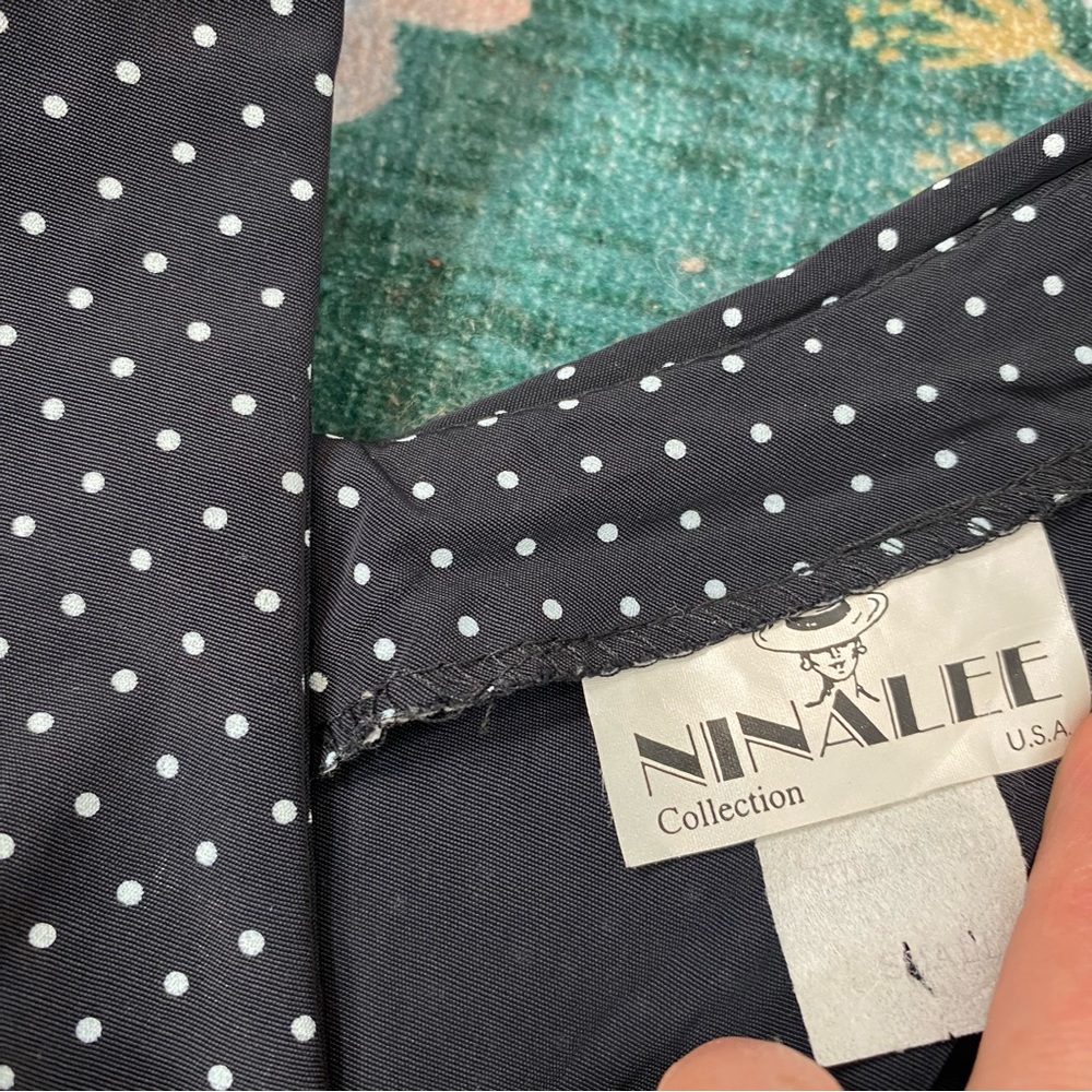Ninalee Vintage 1990s Romper Black & White Polka dot Retro 90s Jumper - Picture 4 of 17